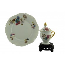 Cremeira e Pratinho em Porcelana Francesa Limoges