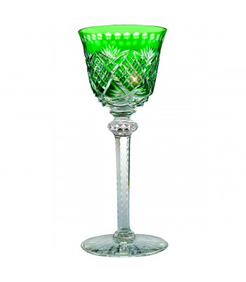 Taça Cristal Verde Lapidado