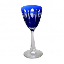 Taça de Cristal Lapidado Azul