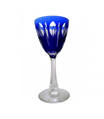 Taça de Cristal Lapidado Azul 