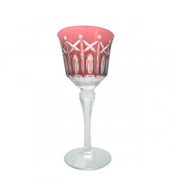 Taça Cristal Lapidado Vermelho