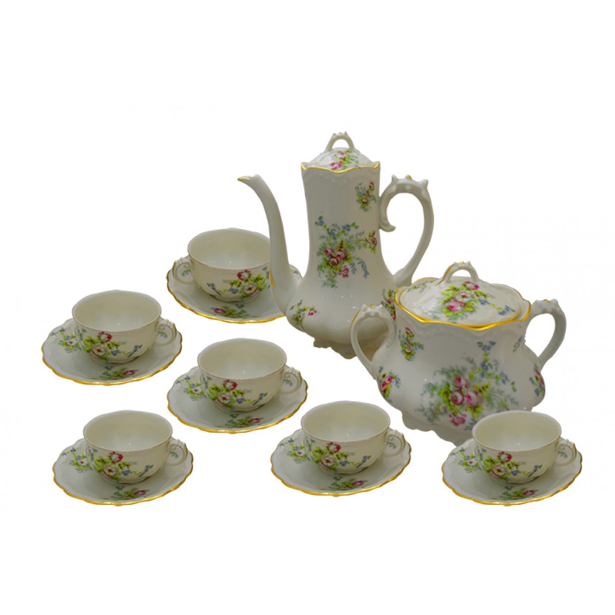 Conjunto de cha porcelana francesa Limoges Andrieux & Co