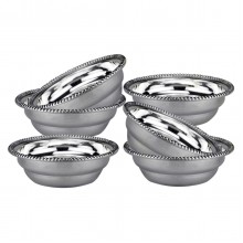 Conjunto de 6 bowls em metal espessurado a prata